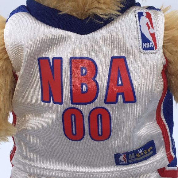 Build A Bear Workshop Brown Plush Stuffed Bear NBA Basketball Jersey and Shorts - Picture 6 of 9